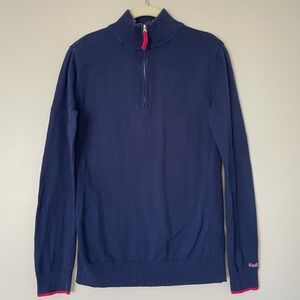 Le Tigre Dark Blue Quarter Zip Sweater Vintage Preppy